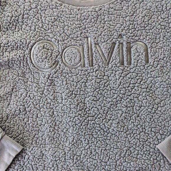 Calvin Klein Fluffy Fleece Crew Neck Sweater Size XXL - Picture 3 of 4